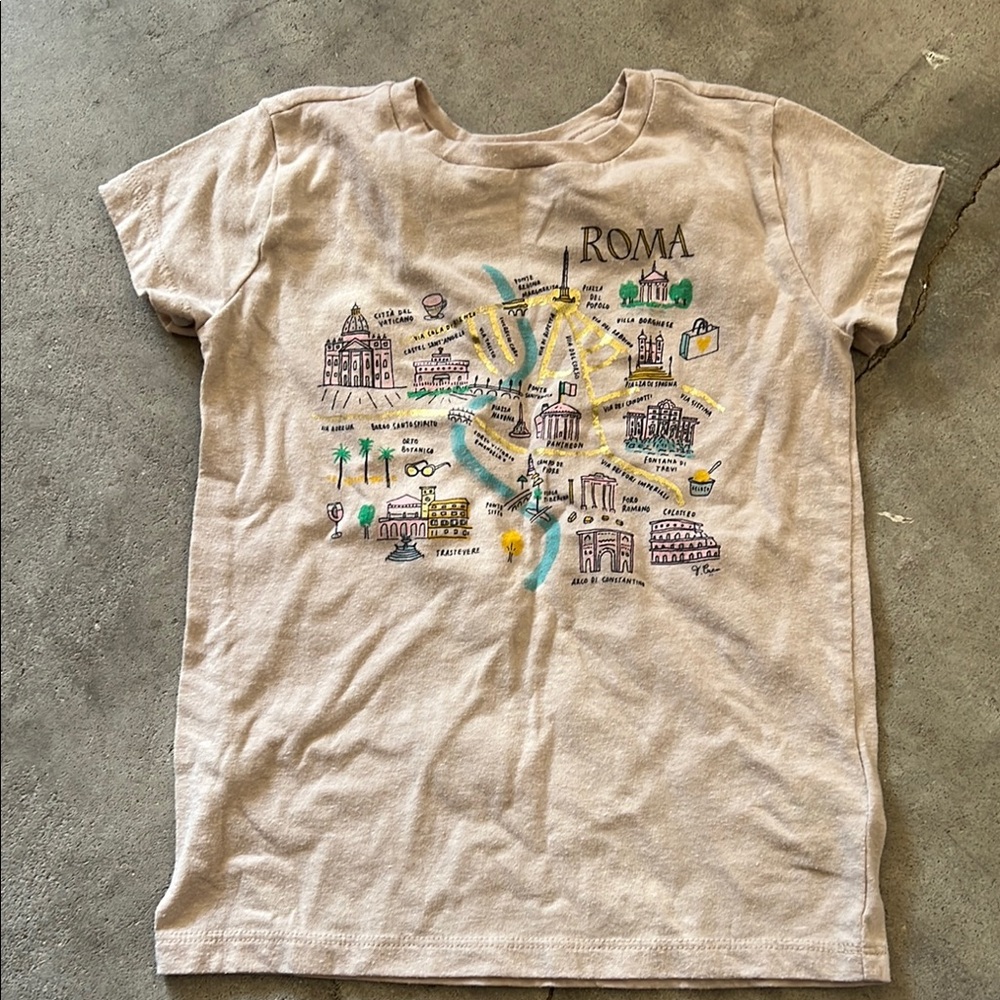 Crewcuts Kids Roma Graphic T-Shirt - Beige size xs 4-5